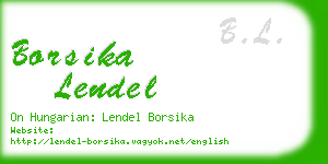 borsika lendel business card